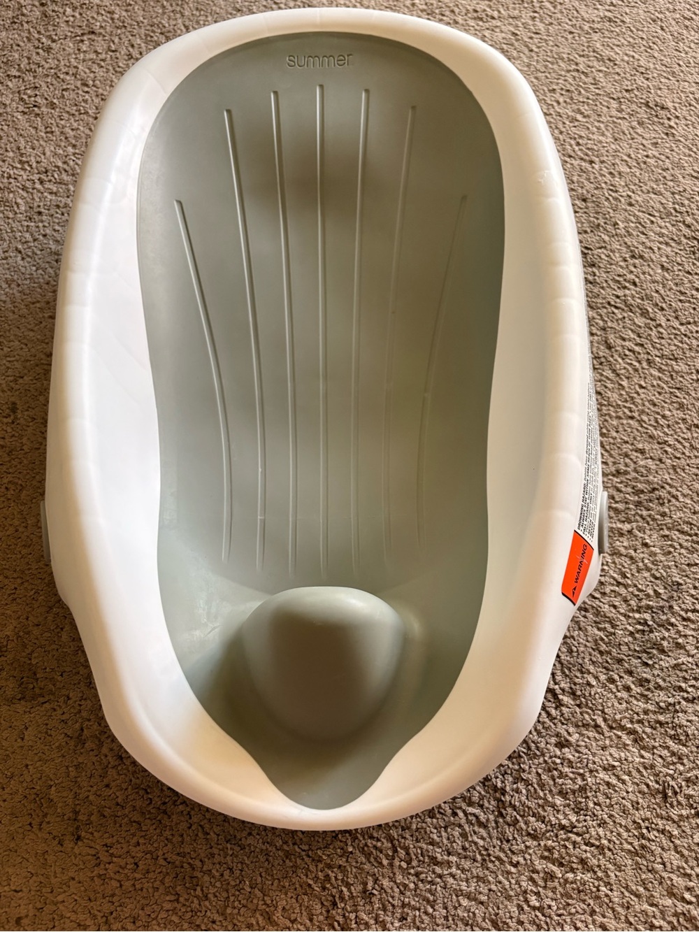Infant White & gray  Baby Bath Tub - Gentle Support for Newborns reclines